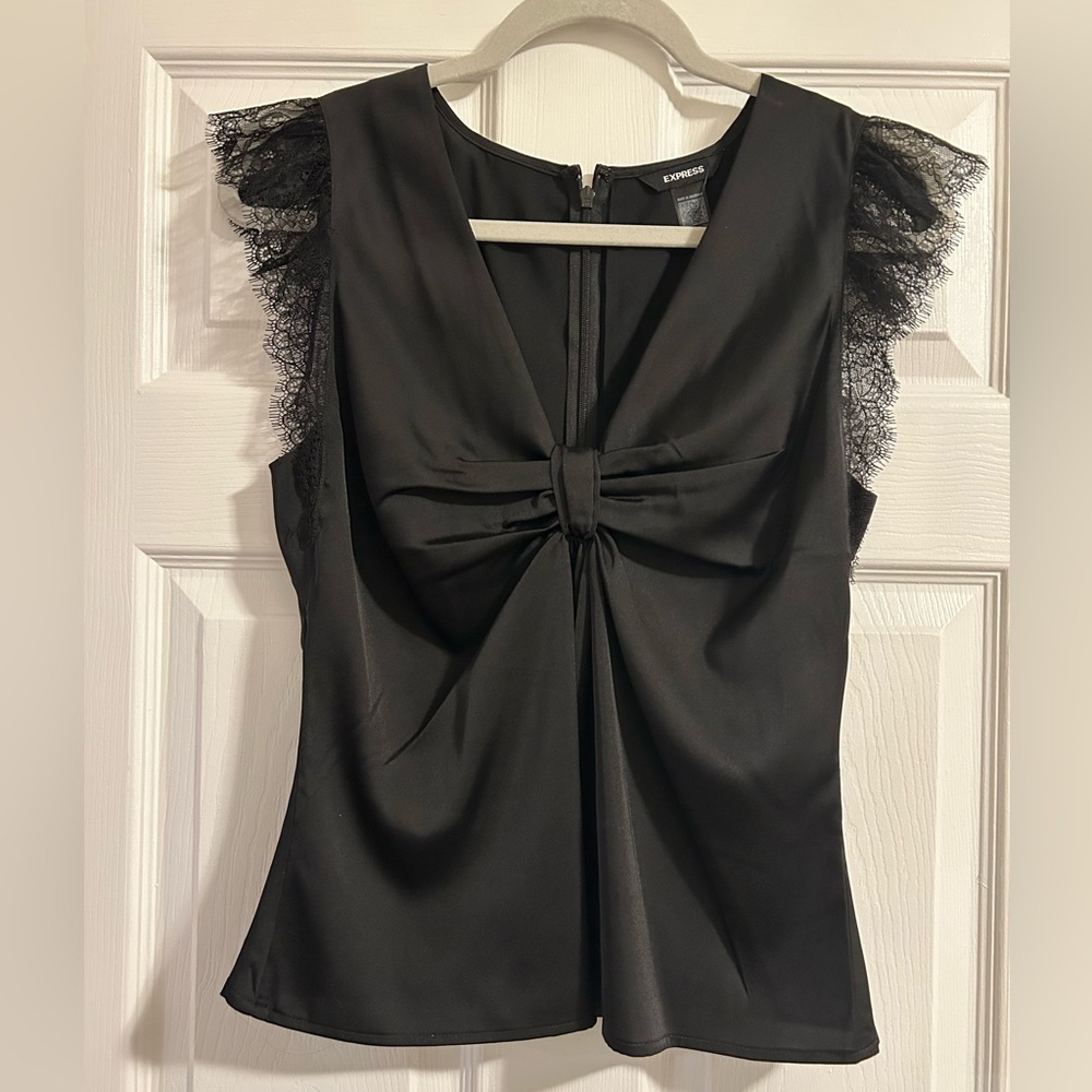 Express Black Satin Top